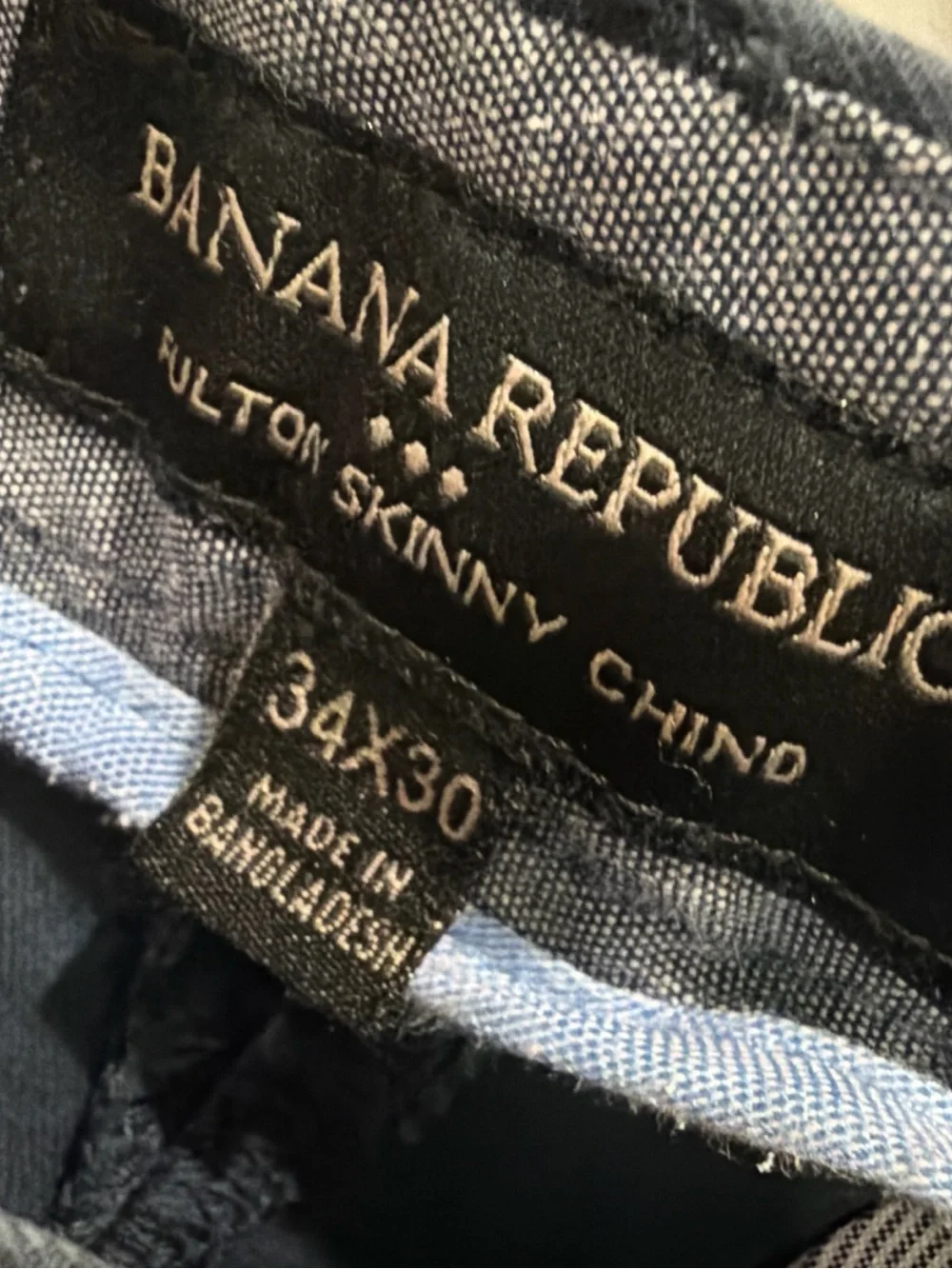 Banana Republic Men’s Slate Blue Textured Chino Pants 34x30